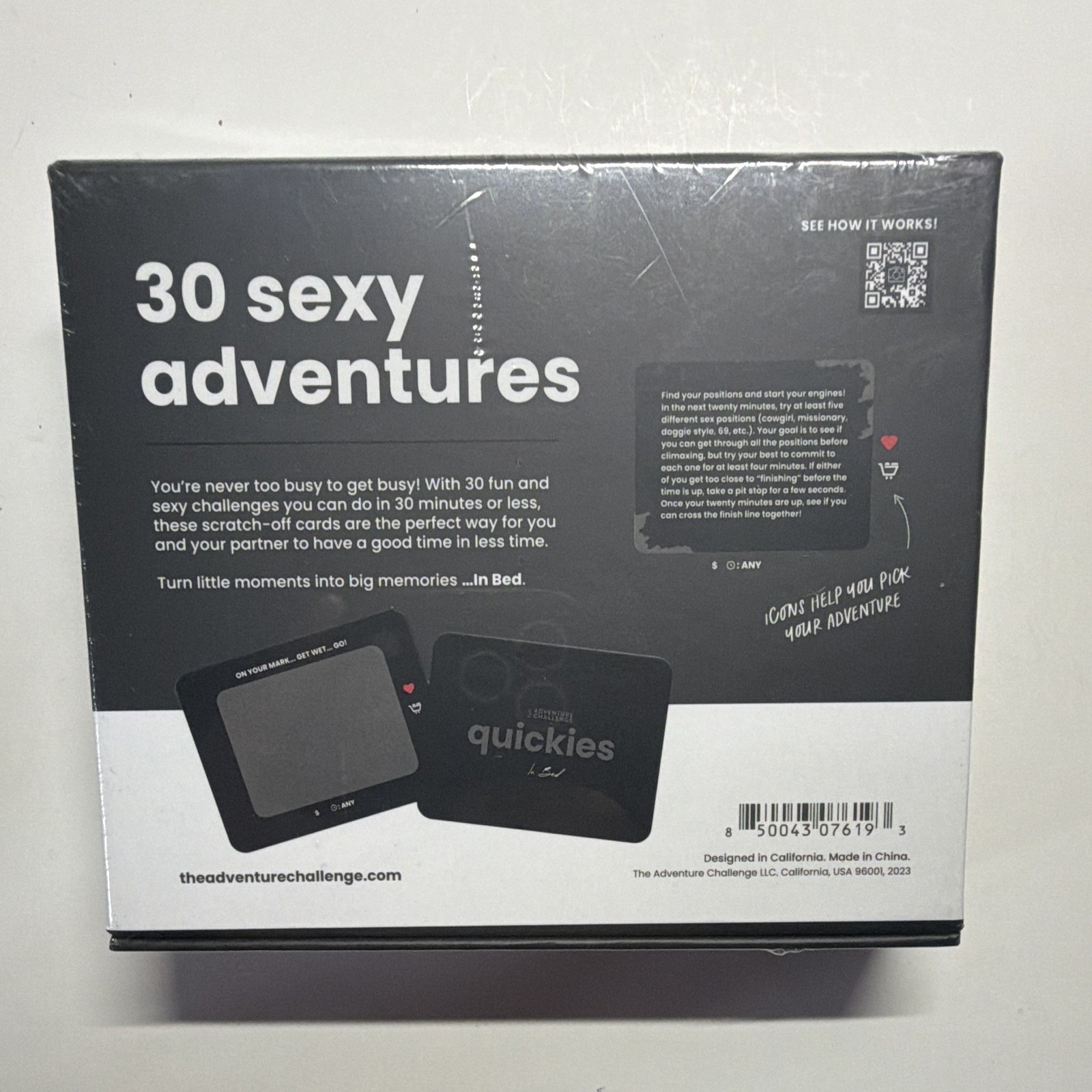 Quickies In Bed 30 Sexy Adventures Scratch Off Cards Couples Game Challenges 30