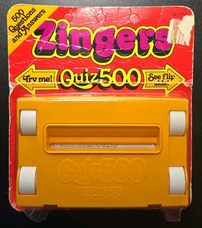 Vintage 1979 Parker Brothers Scrolling Zingers Quiz 500 Trivia Game NOS Worn Box