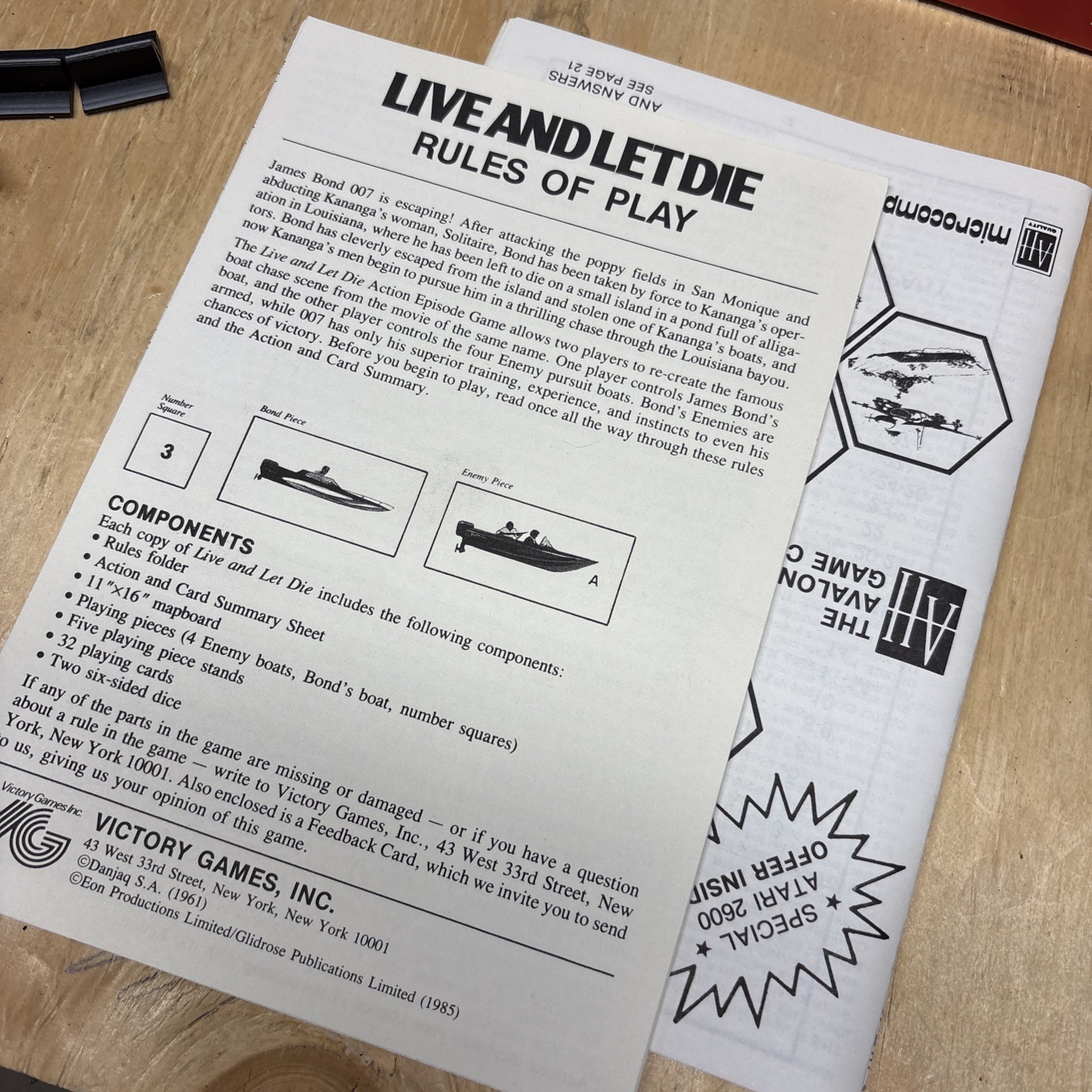 James Bond 007 An Action Episode Game Live and Let Die (1985) Victory Games NEW