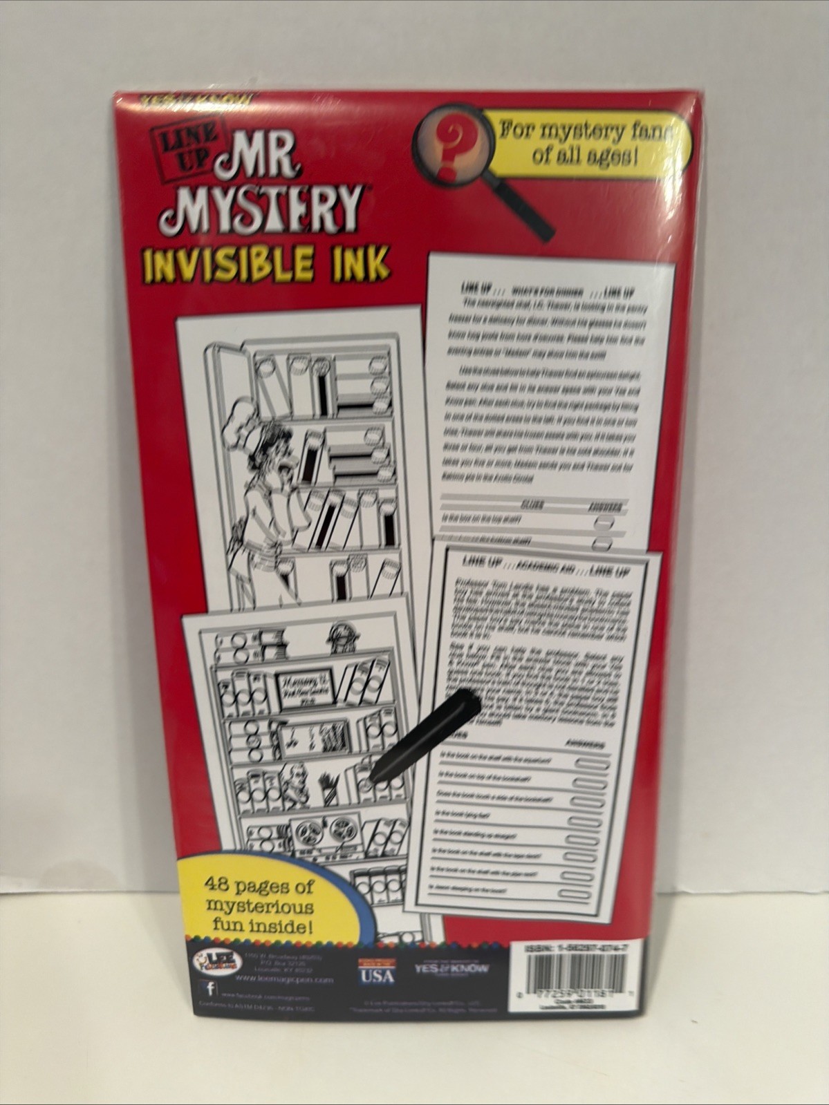 YES! KNOW Line Up Mr. Mystery Invisible Ink Children’s Game Book NEW