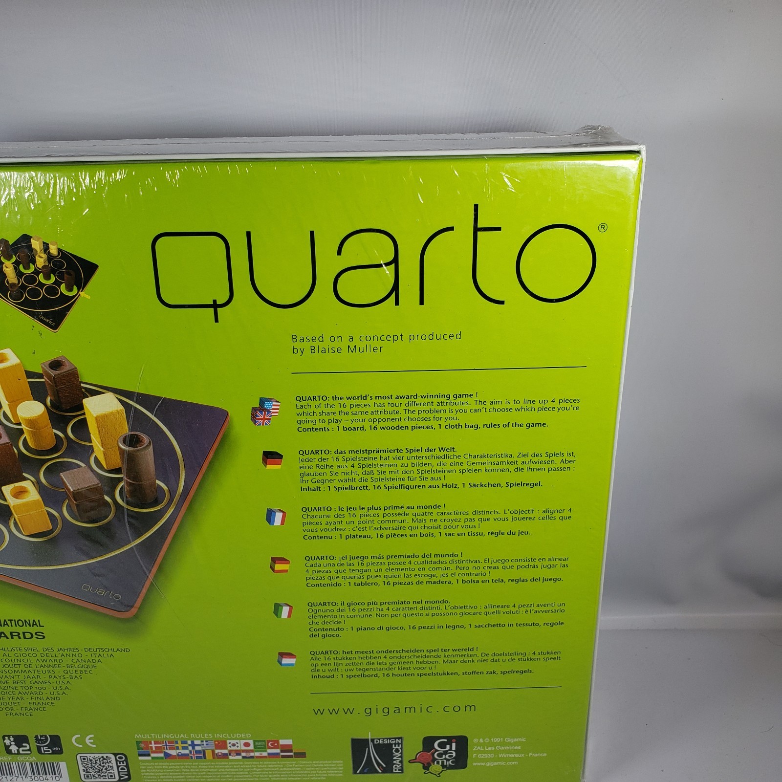 New Quarto Two-Player Abstract Strategy Board Game Blaise Muller GiGamic Sealed