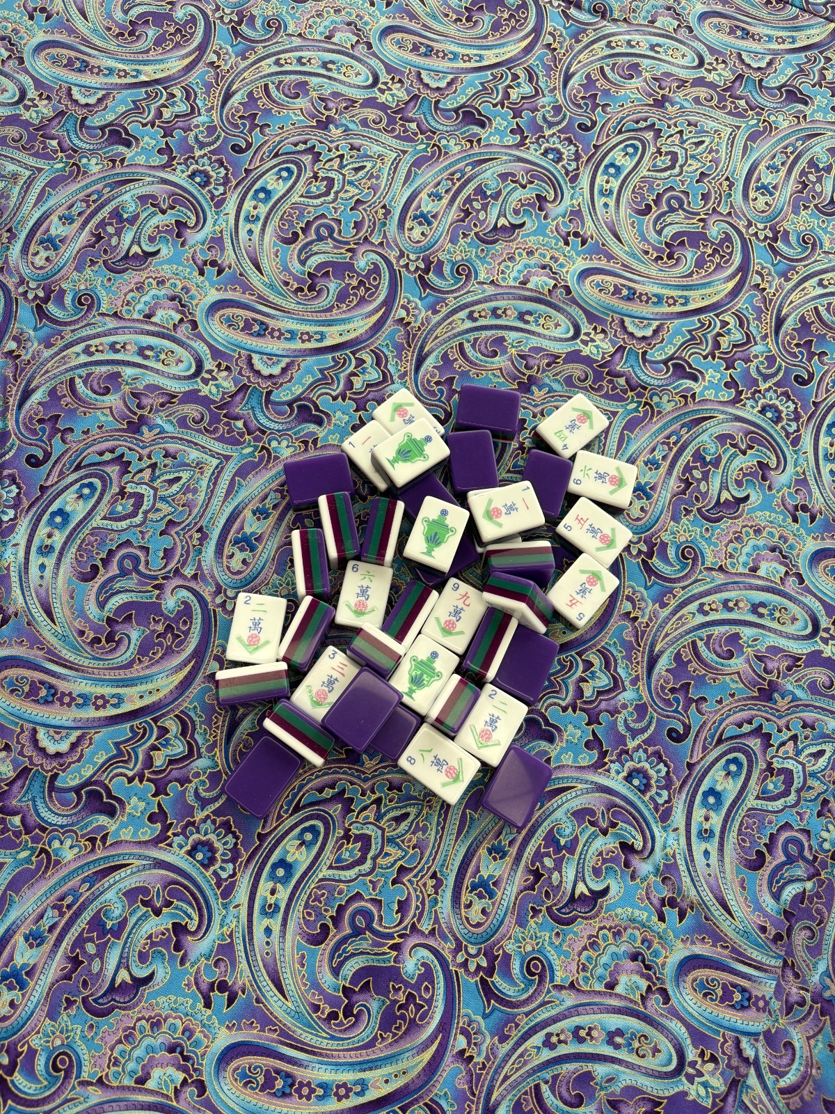 New Royal Purple American Mahjong 160 Engraved/Acrylic tiles + Bag + Free Ship