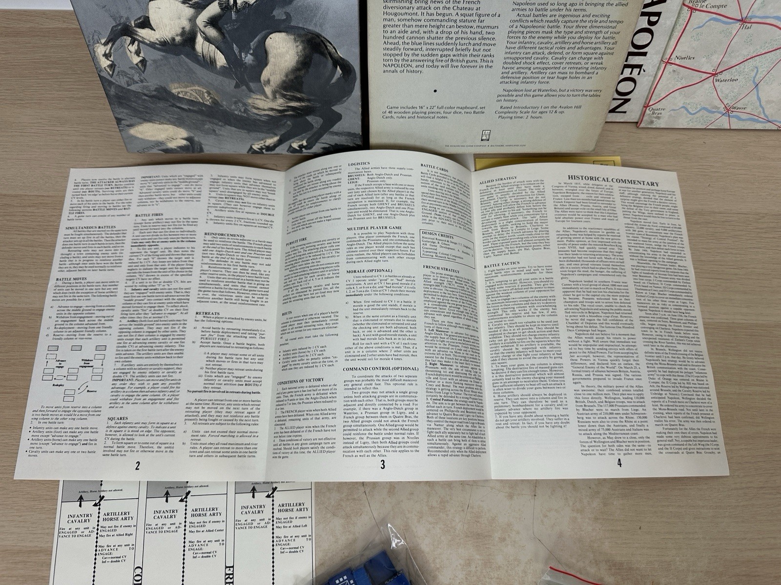 Napoleon: The Waterloo Campaign Game – 1977 Avalon Hill #826 – COMPLETE!
