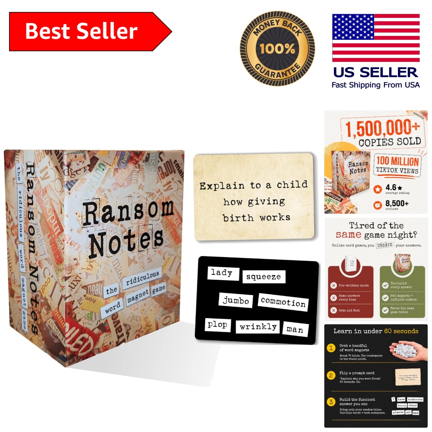 Ultimate Ridiculous Word Magnet Game – Perfect for Adults 3+ Players, Gift Idea!