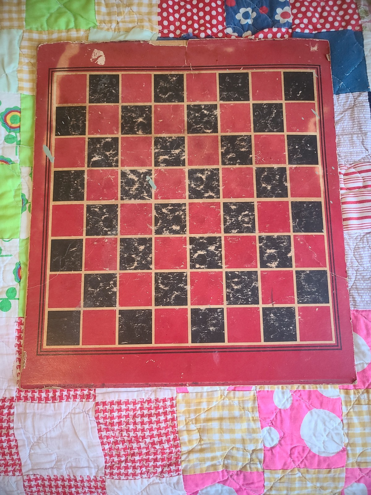 1940s San Loo Chinese Checkers Board Fiberboard Cardboard Reversible Vintage