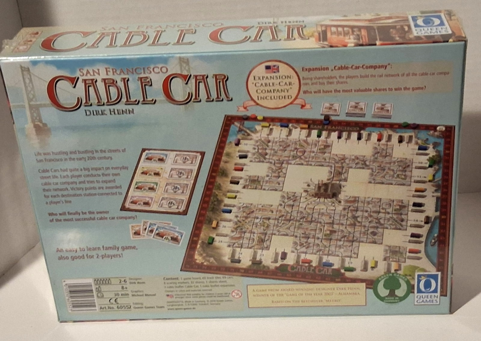 Queen Games San Francisco Cable Car Board Game. New. Sealed