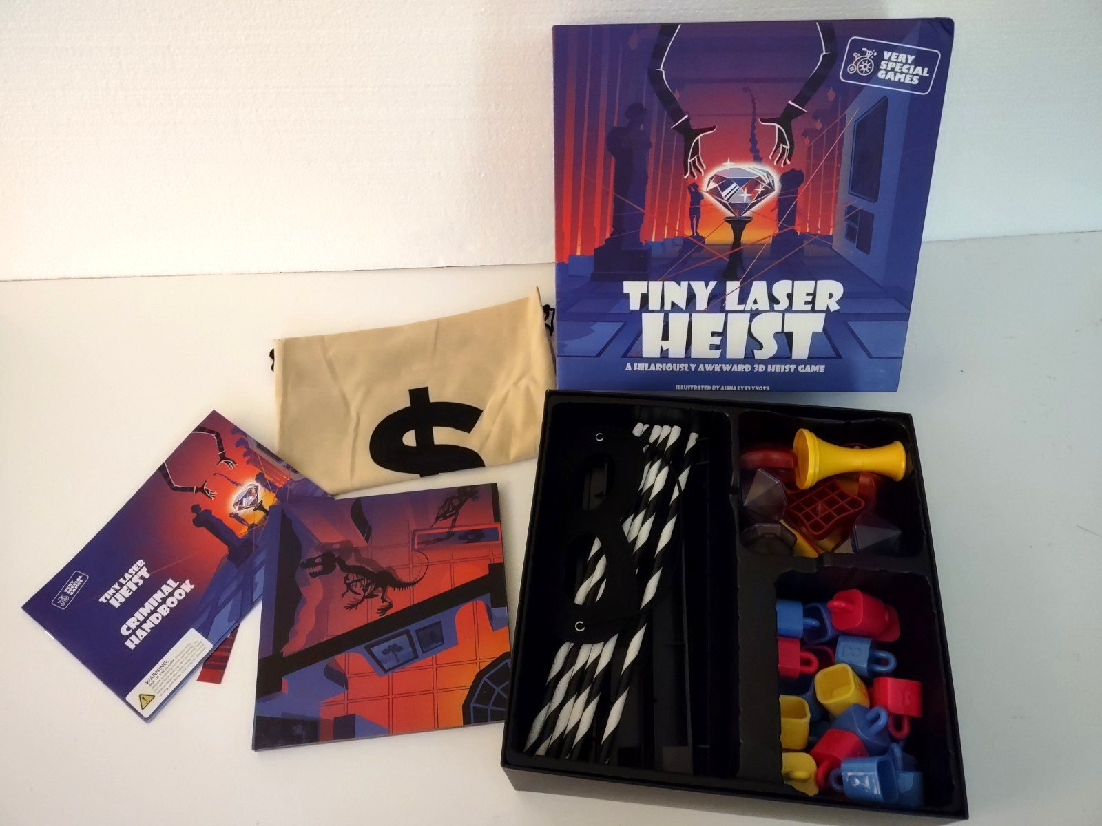 Tiny Laser Heist Hilariously Awkward 3D Tabletop Board Game Complete 3-6 Players