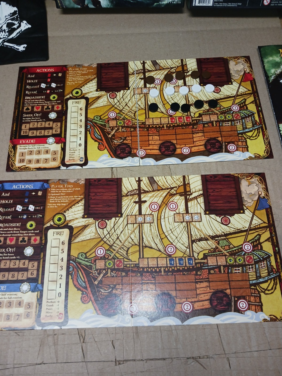 Broadsides Board Game Merchants & Marauders Z-Man Games 100% Complete, VG Condit