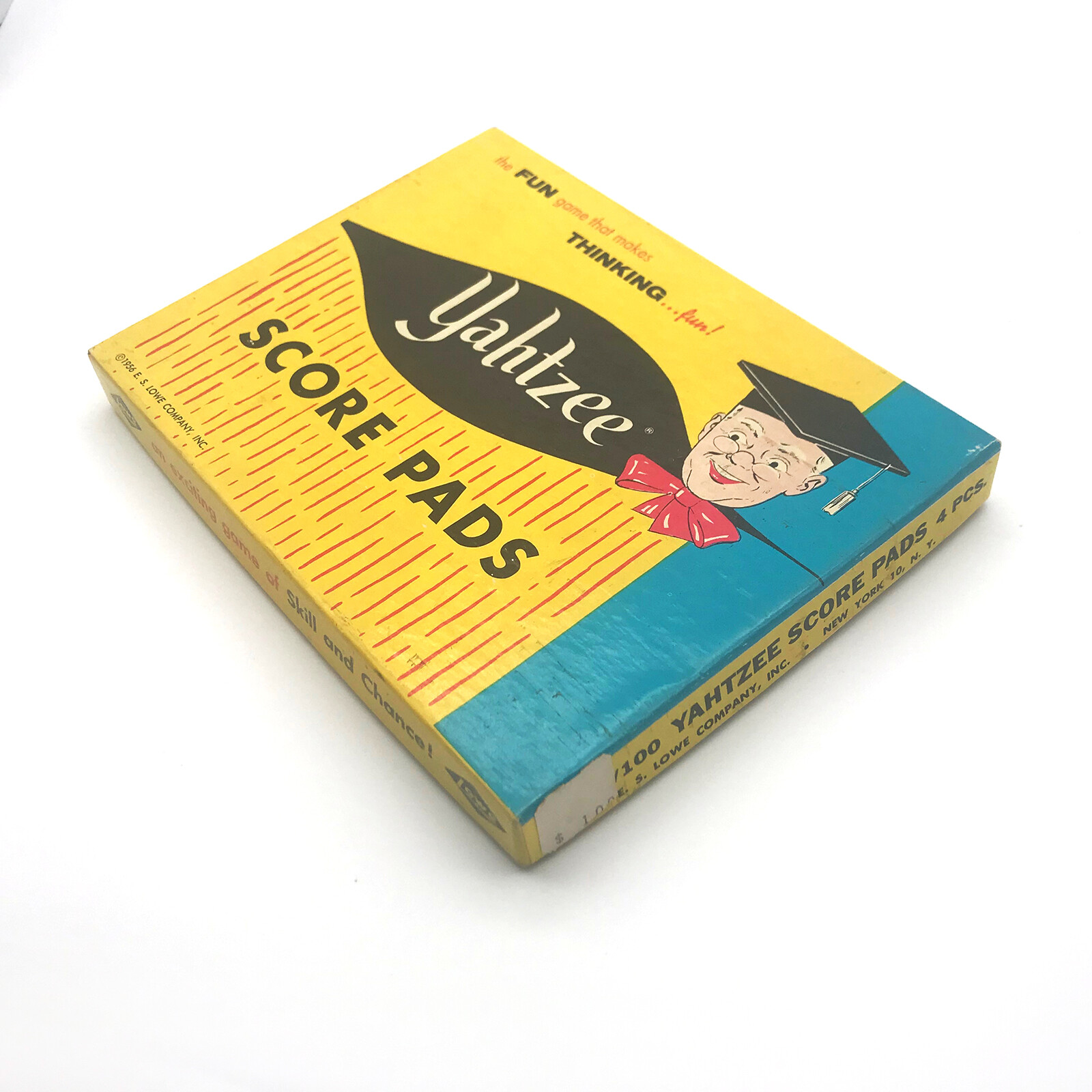 VTG Vintage 1950’s-60’s Yahtzee – Score Pads (3) – in Original Box E.S. Lowe Co