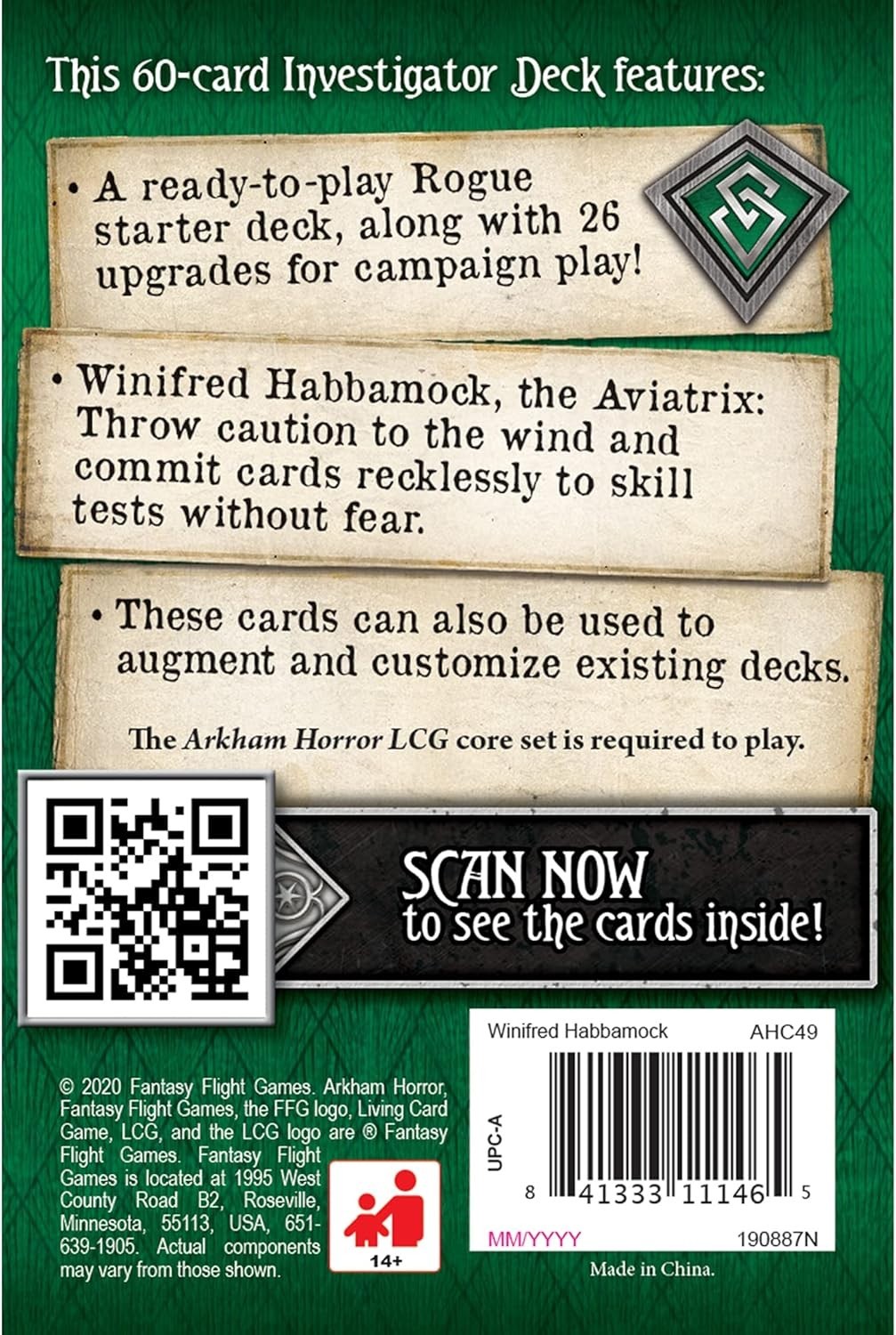 Arkham Horror – Card Game Winifred Habbamook Starter Deck – Fantasy Flight Games