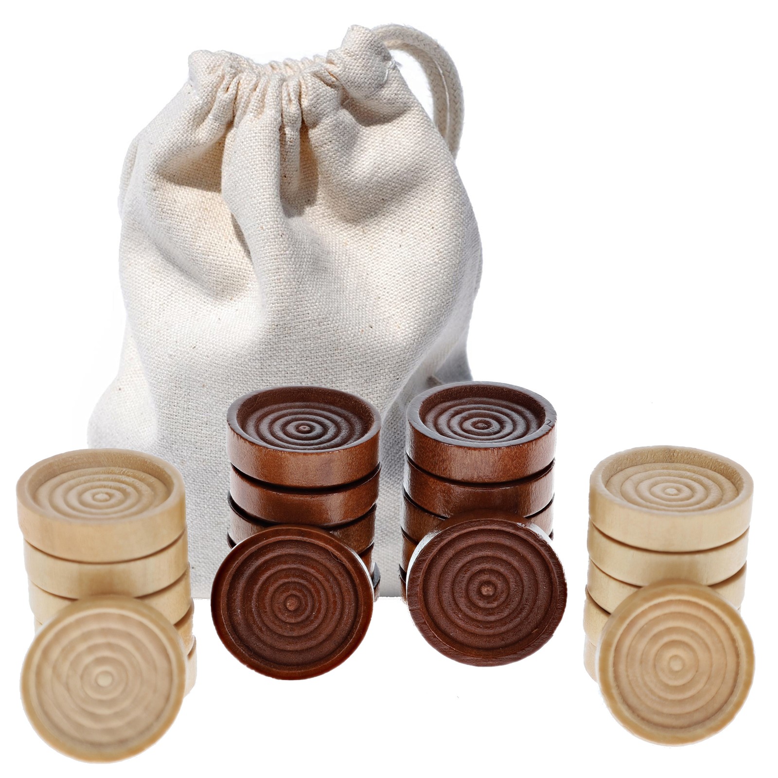 WE Games Old School Brown and Natural Wooden Checkers Set -11.75 in.