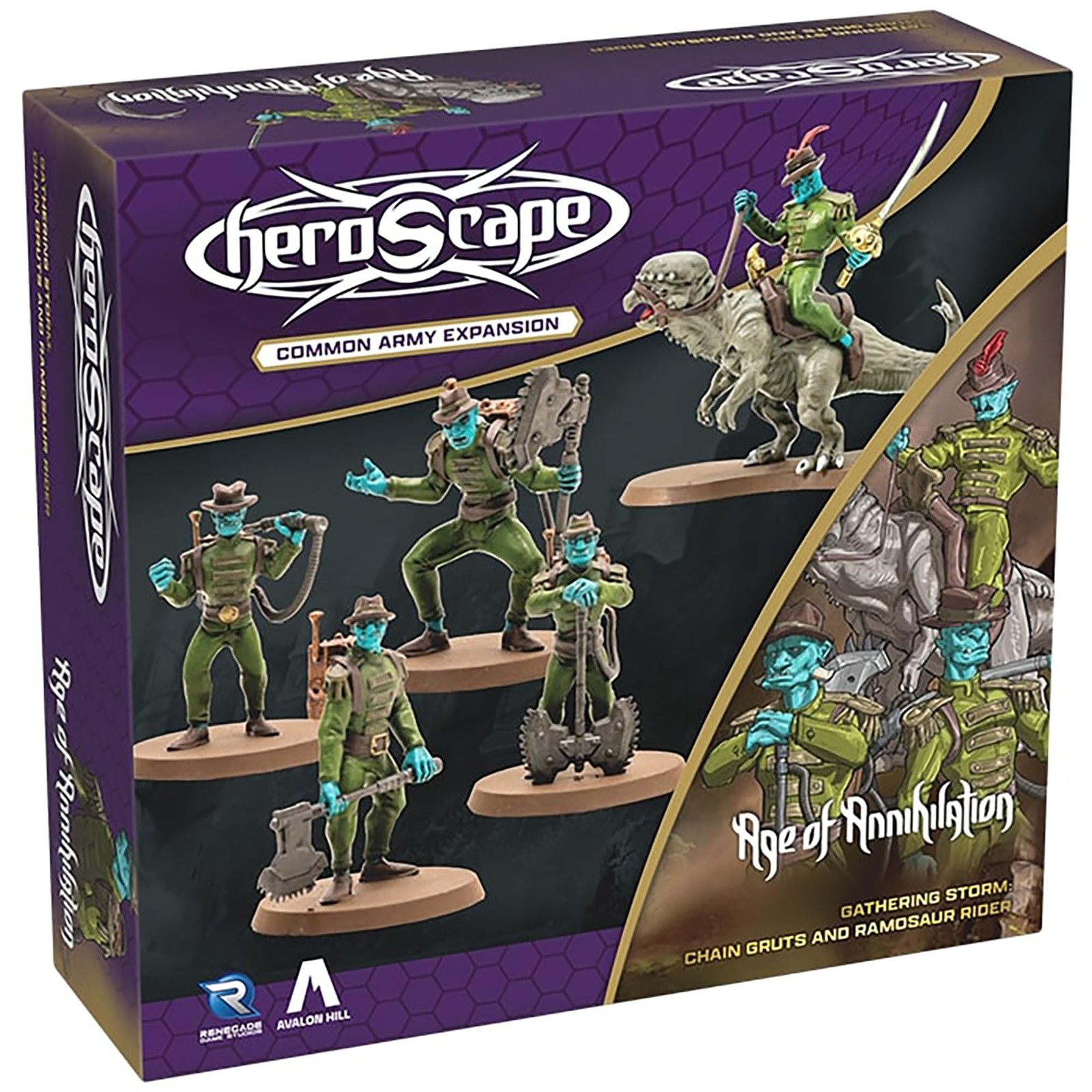 Heroscape: Chain Gruts & Ramosaur Rider – Renegade Game Studios
