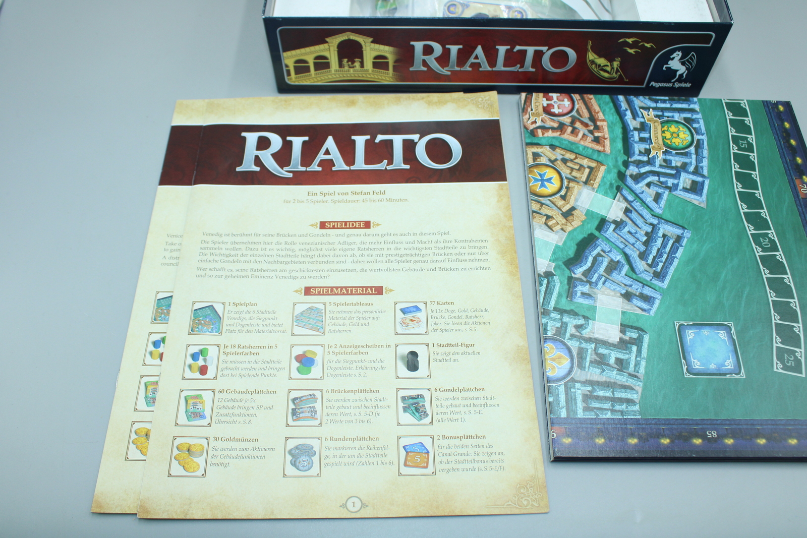 Rialto game board game game Pegasus Stefan Feld board game