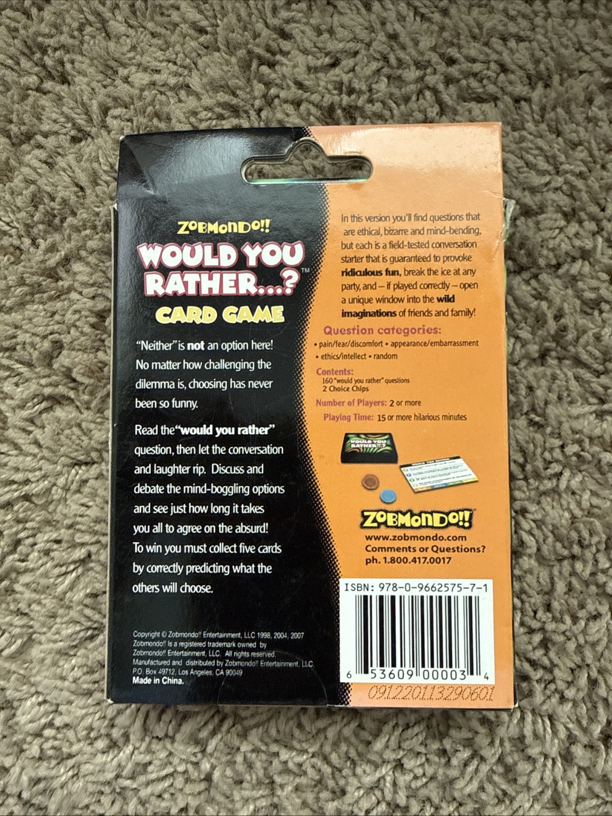 Would You Rather….? Card Game by Zobmondo!! Adults and Teens Edition Complete