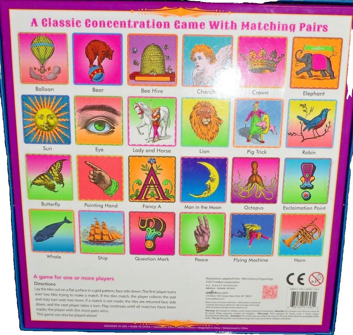 eeboo Matching Game NEW! Old Fashion Age 5 + Toy Award Best, 1-4 Players