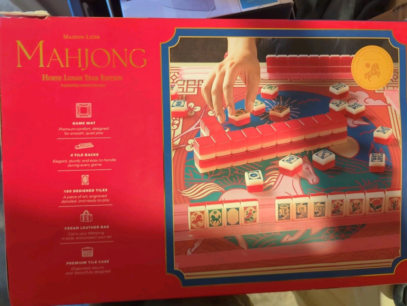 Maison Lude Deluxe Acrylic Mahjong Starter Set (Horse Lunar Year Edition)