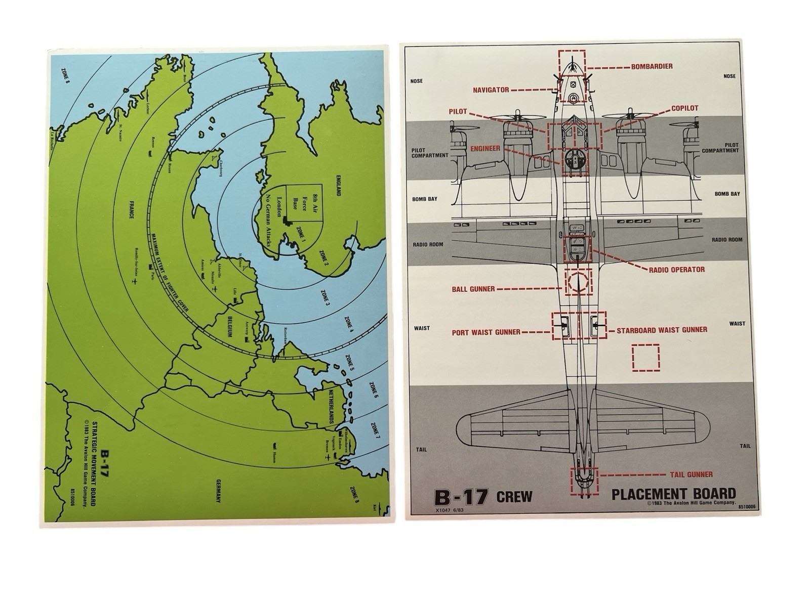 1983 Avalon Hill B-17 Queen Of The Skies WWII Aerial Combat Game UNPUNCHED