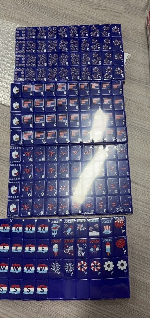 The Patriotic Line Inspired Red, White and Blue American Mahjong Tiles
