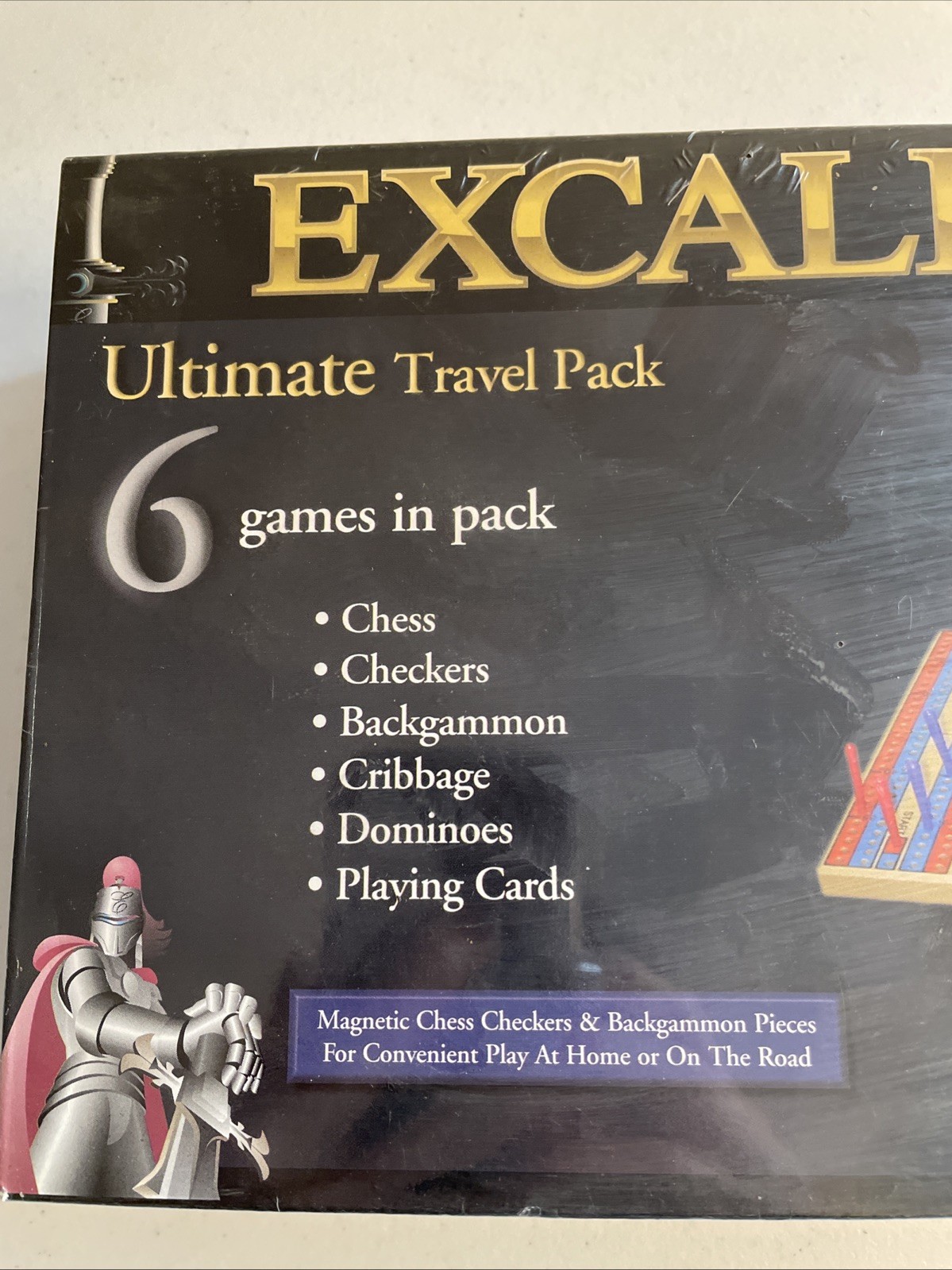 Excalibur Electronics 6-in-1 Game Pack Travel Board Games Car Vacation