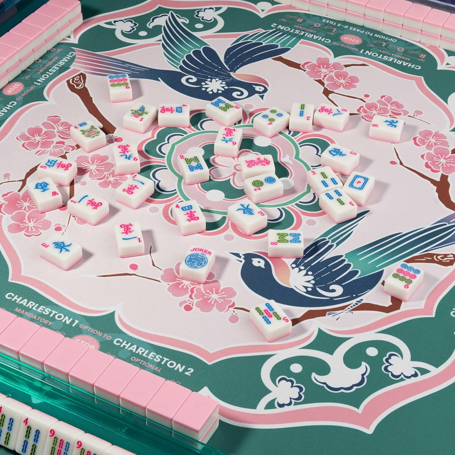 Designer Mahjong Mat – American Mah Jongg Mat for Table 31.5X31.5 Inch Non-Slip