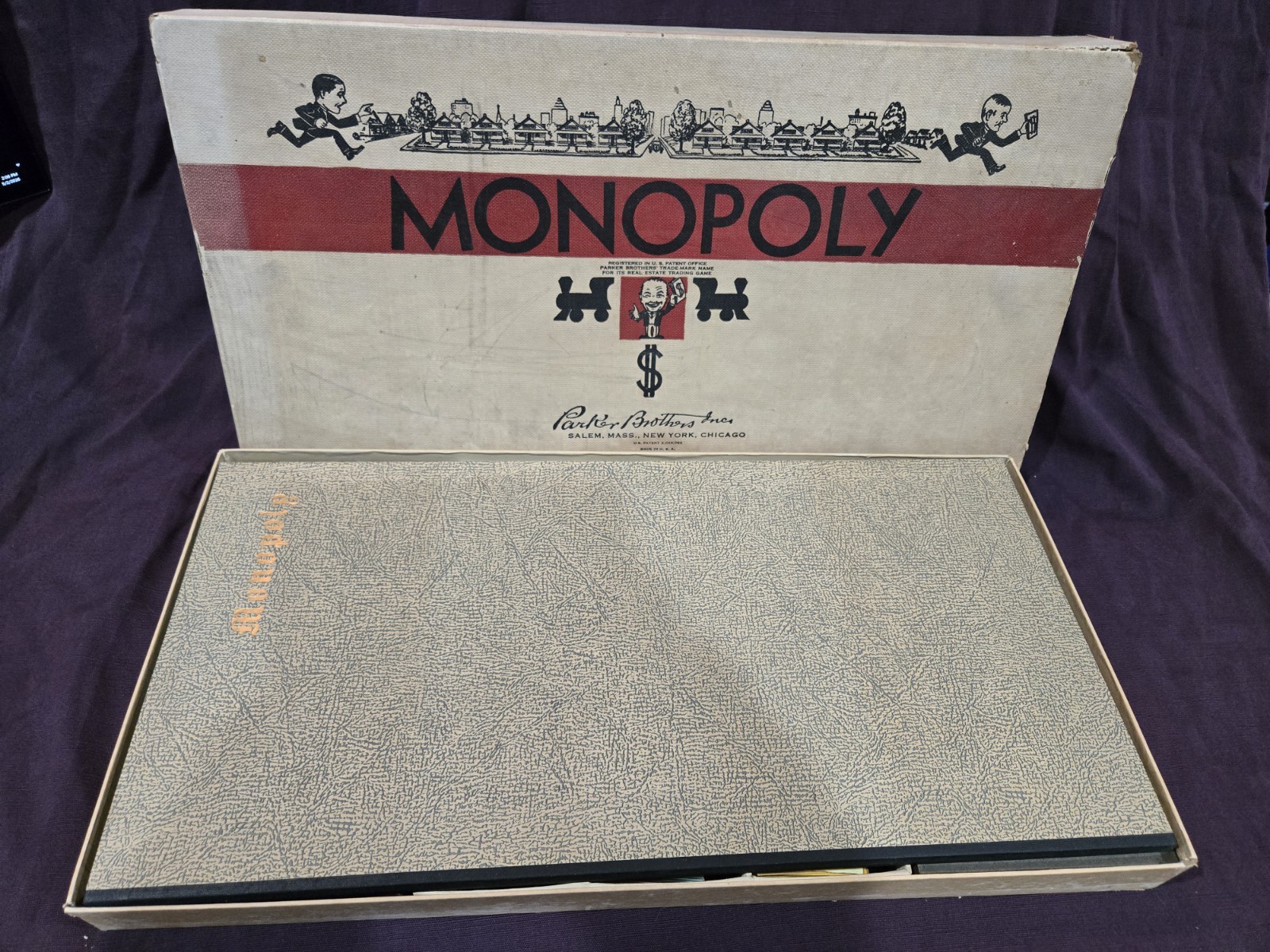 vintage 1950s monopoly board game parker brothers