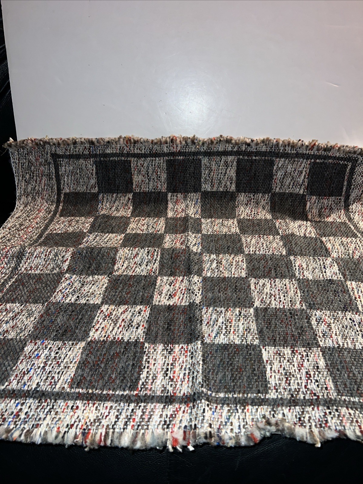 Jumbo Floor Checkers Game Complete 12 Red & 12 Black Checkers & Rug Tic Tac Toe