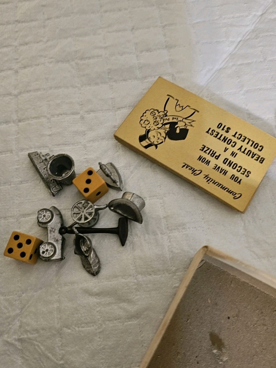 Vintage 1935 Monopoly Parker Brothers Black Box Missing Pieces, No Board