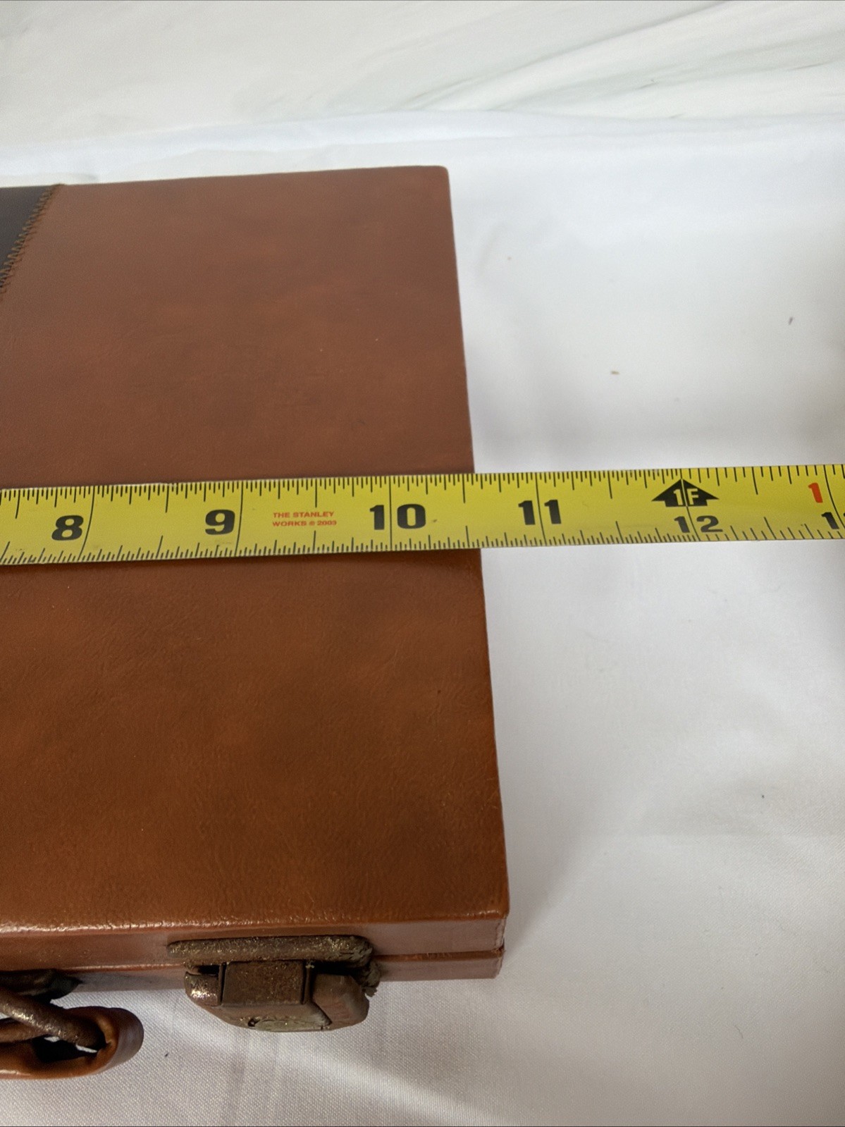 Vintage Backgammon Set Faux Leather Carrying Case Brown Striped Travel Board