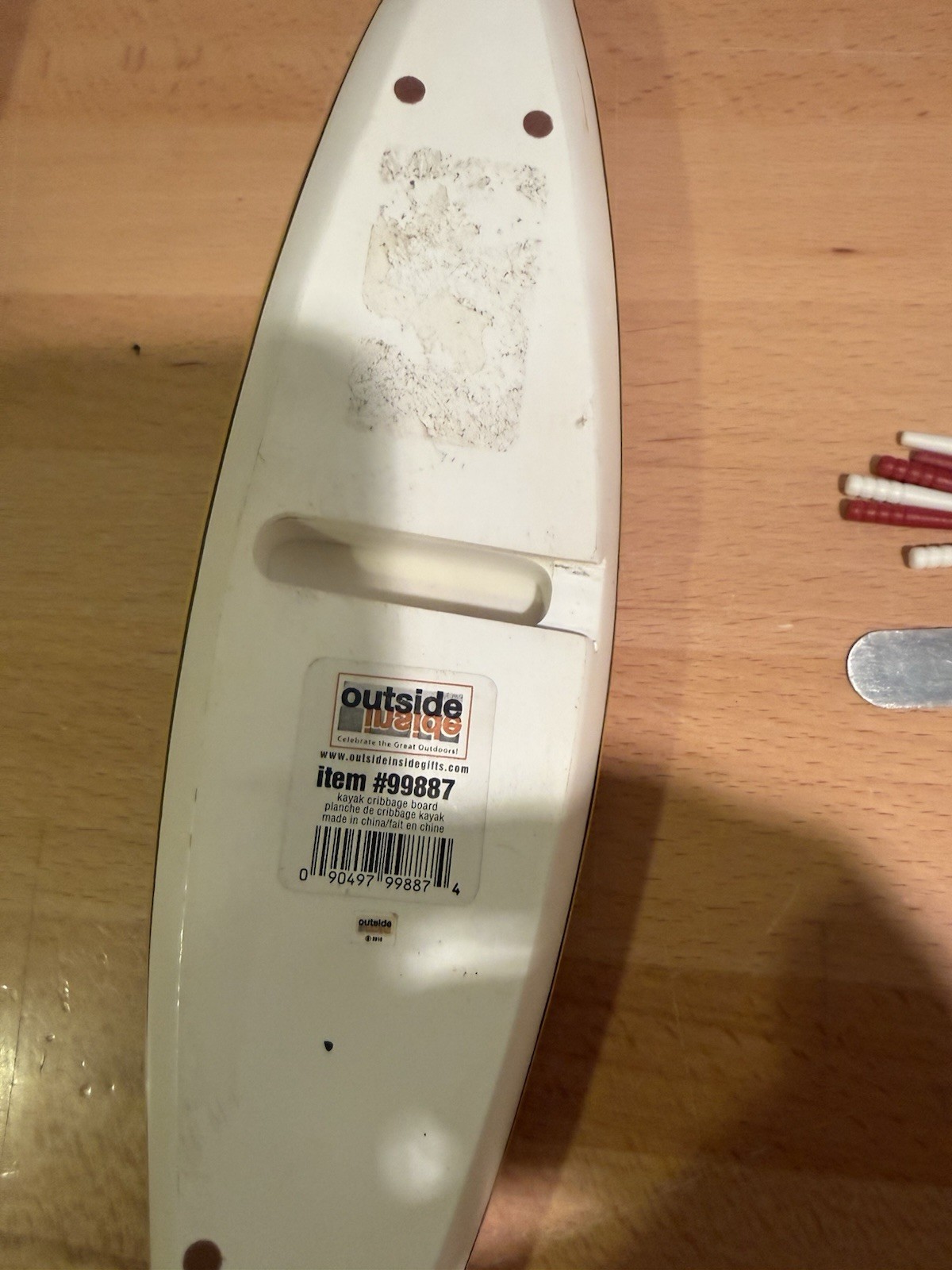 KAYAK CRIBBAGE BOARD Outside Gifts Inside Heavy Unique Game Gift Pre Owned