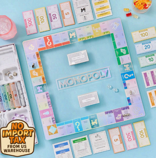 🔥 FREE SHIP Aura Monopoly Game Set Glass Board Luxury Edition Family Gift Game