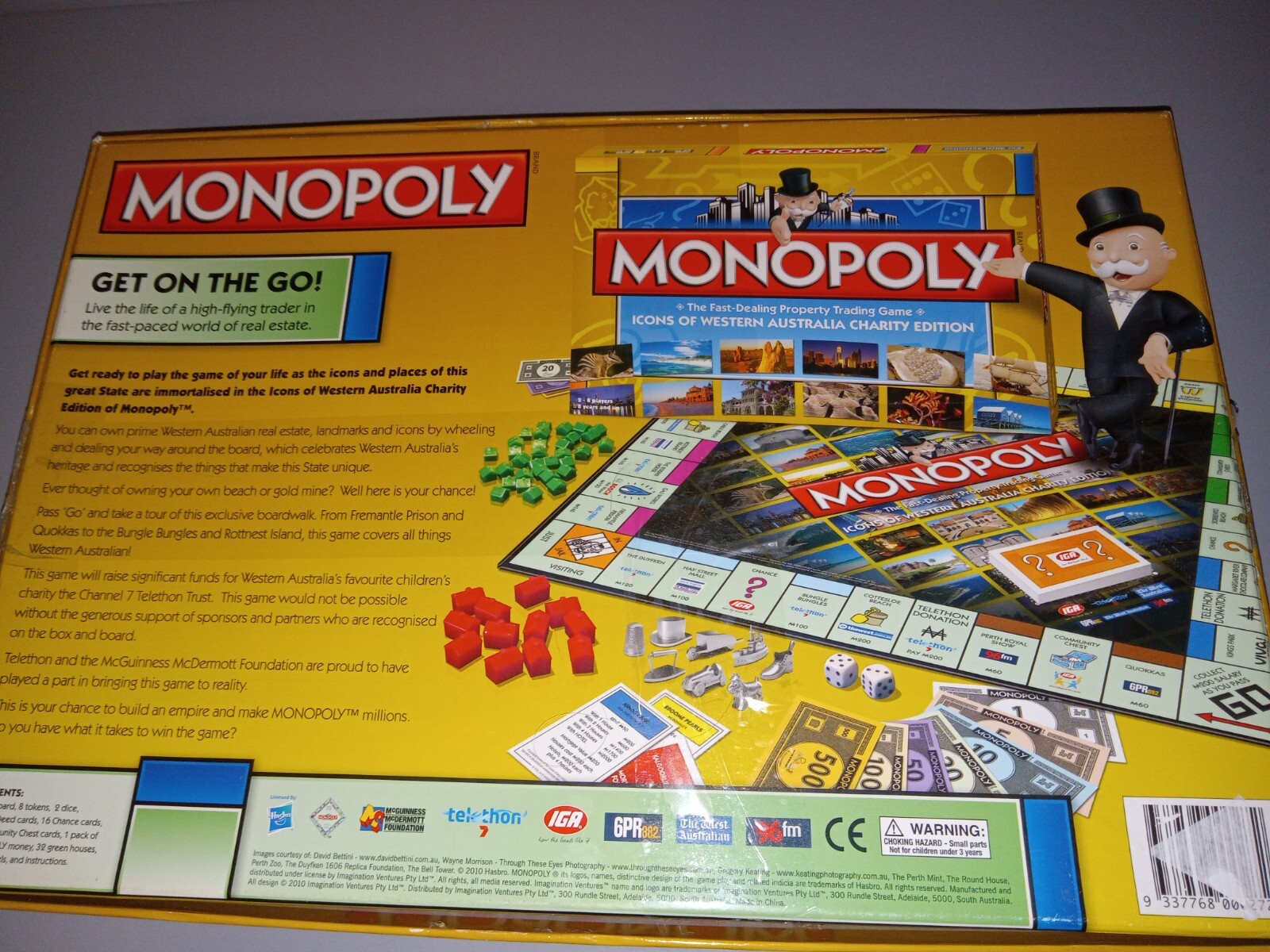 Monopoly Icons – Western Australia Charity Edition – Parts Sealed – Box Damage
