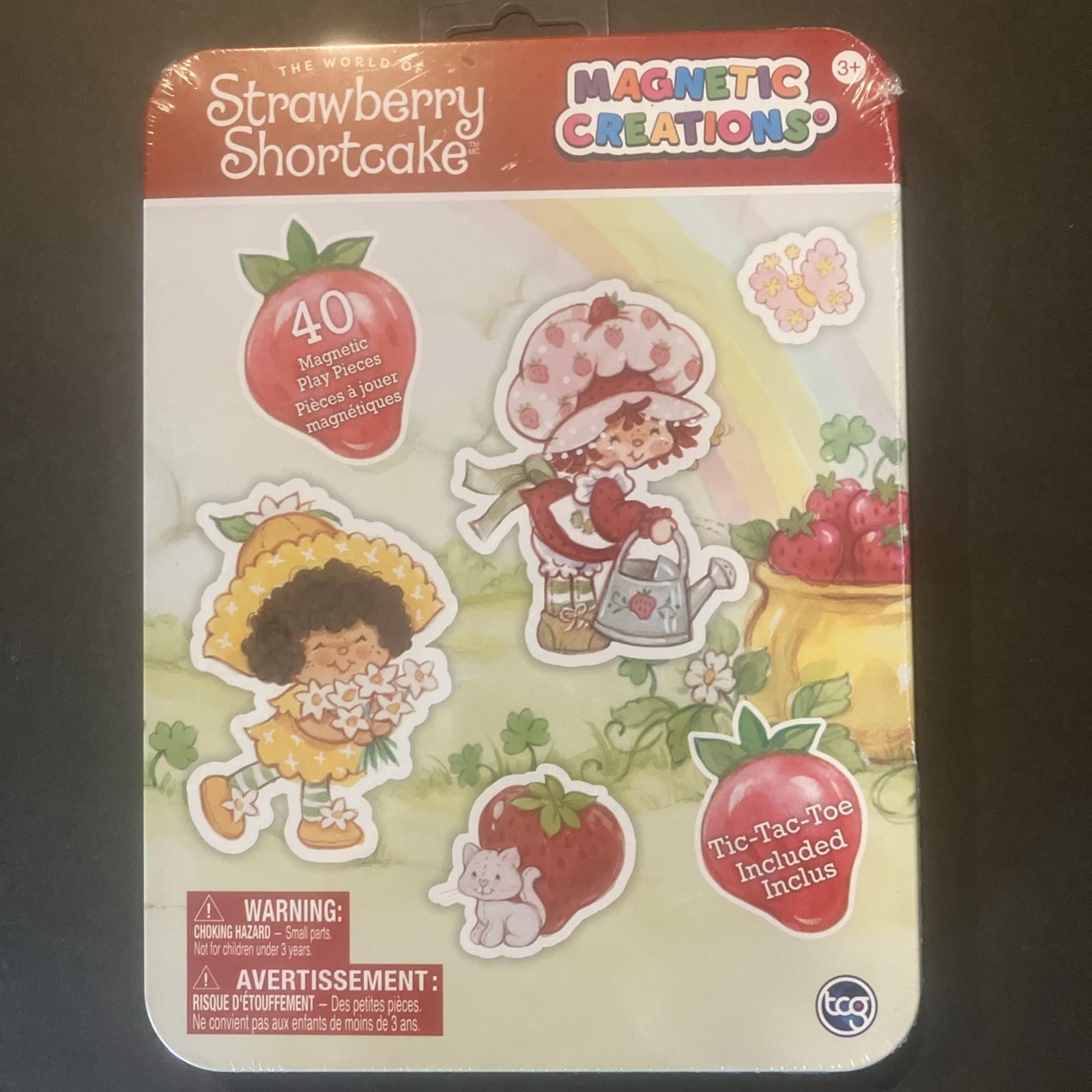 Strawberry Shortcake Magnetic Game Collectible Storage Tin 40 Magnet Pieces