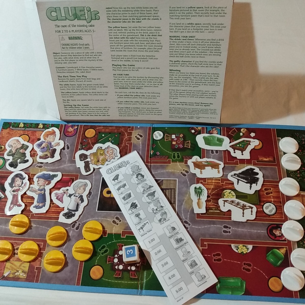 7 Games Ages 3 -4-5 Memory Hippos Yahtzee Popomatic Clue Jr Skip-Bo Jumbo Cards
