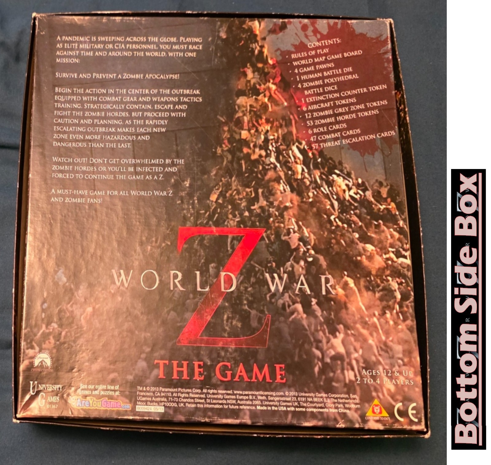University Games World War Z The Board Game Zombies All Parts Bagged/Sealed