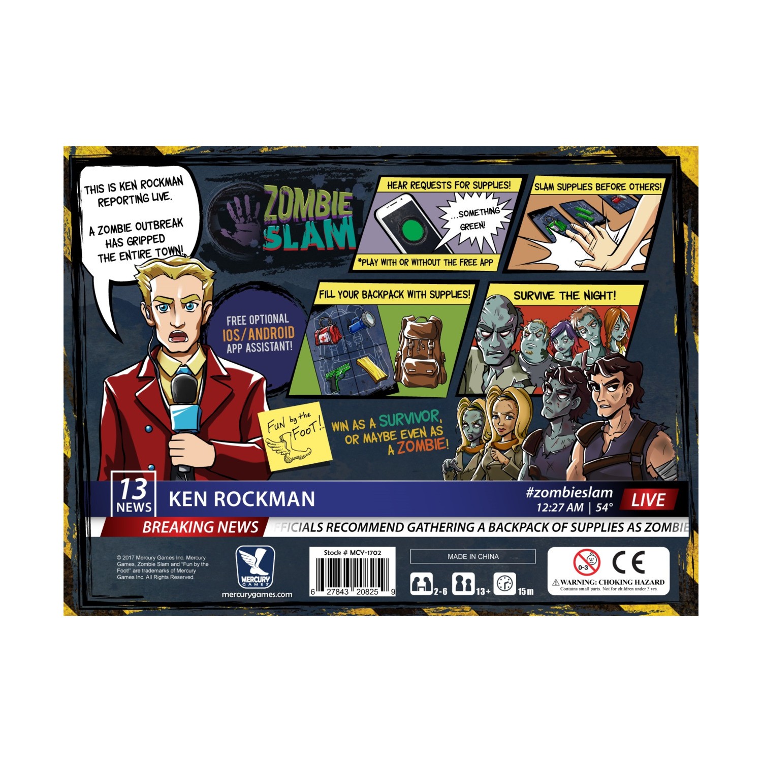 Mercury Boardgame Zombie Slam Box EX/NM