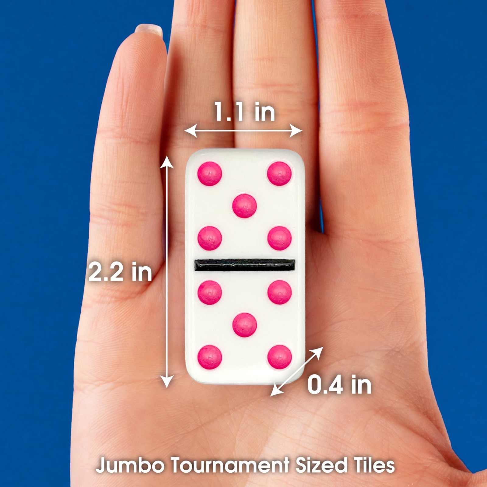 CHH 2322 Double 6 Jumbo Dominoes with Color 8.25 x 4.75 x 1.38 inches, White