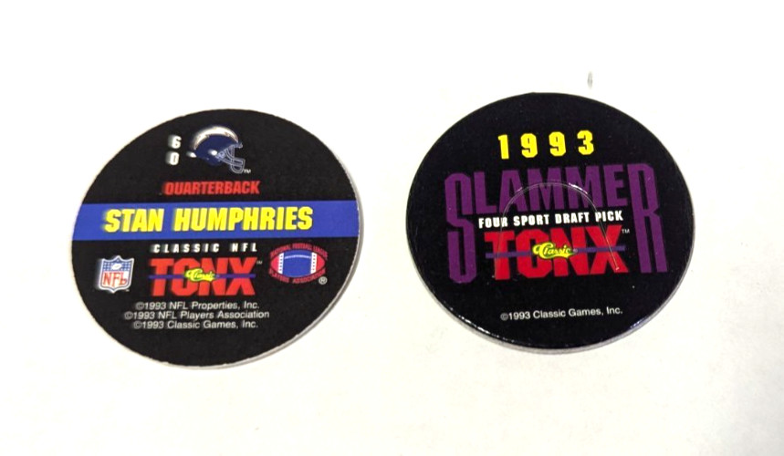 Mixed Sports Pog Milkcap Vintage TONX 1993 Lot of 21 Assorted, Storage Tube