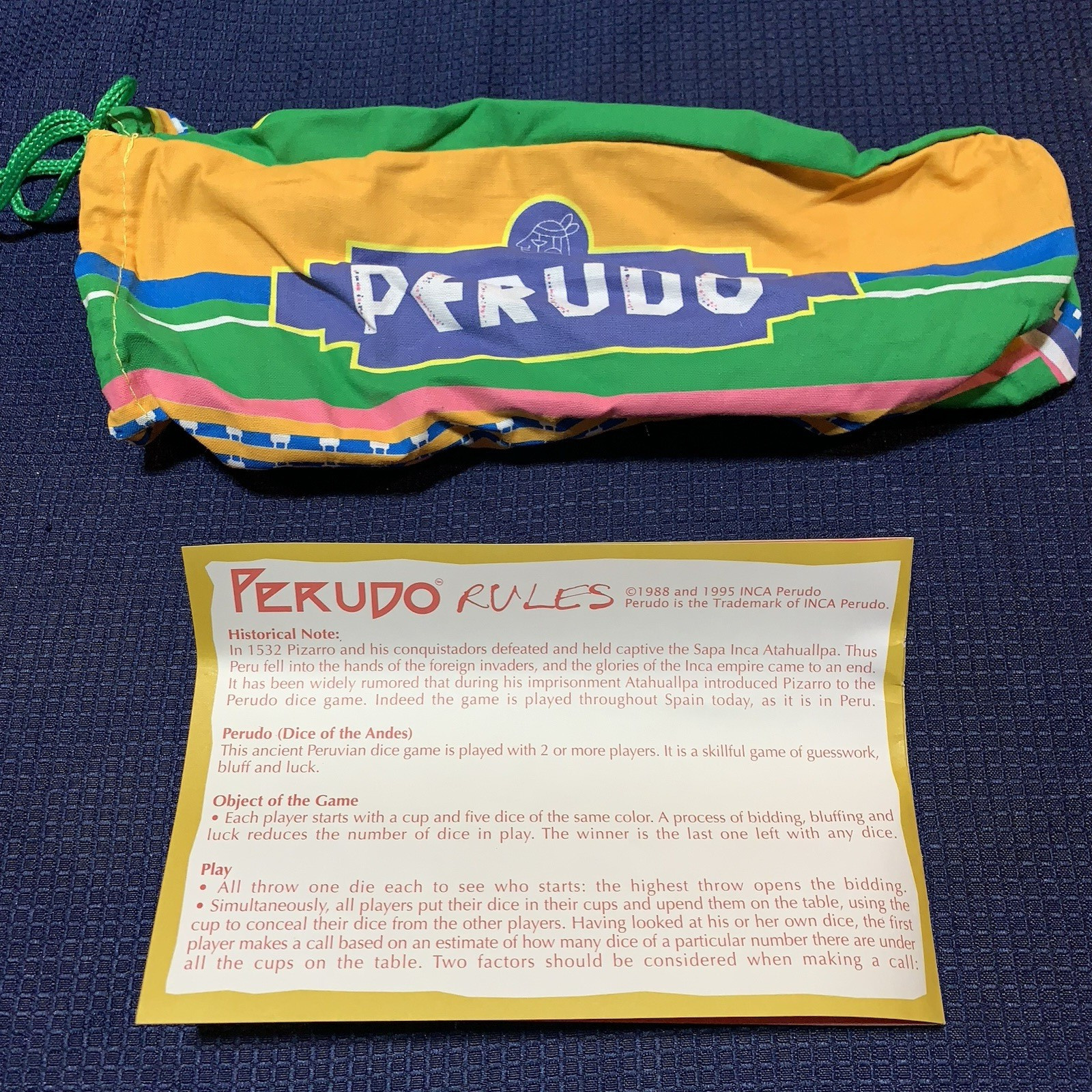 PERUDO Classic Game of Liar’s Dice Tin Box Pressman 2002, Complete EUC Free Ship