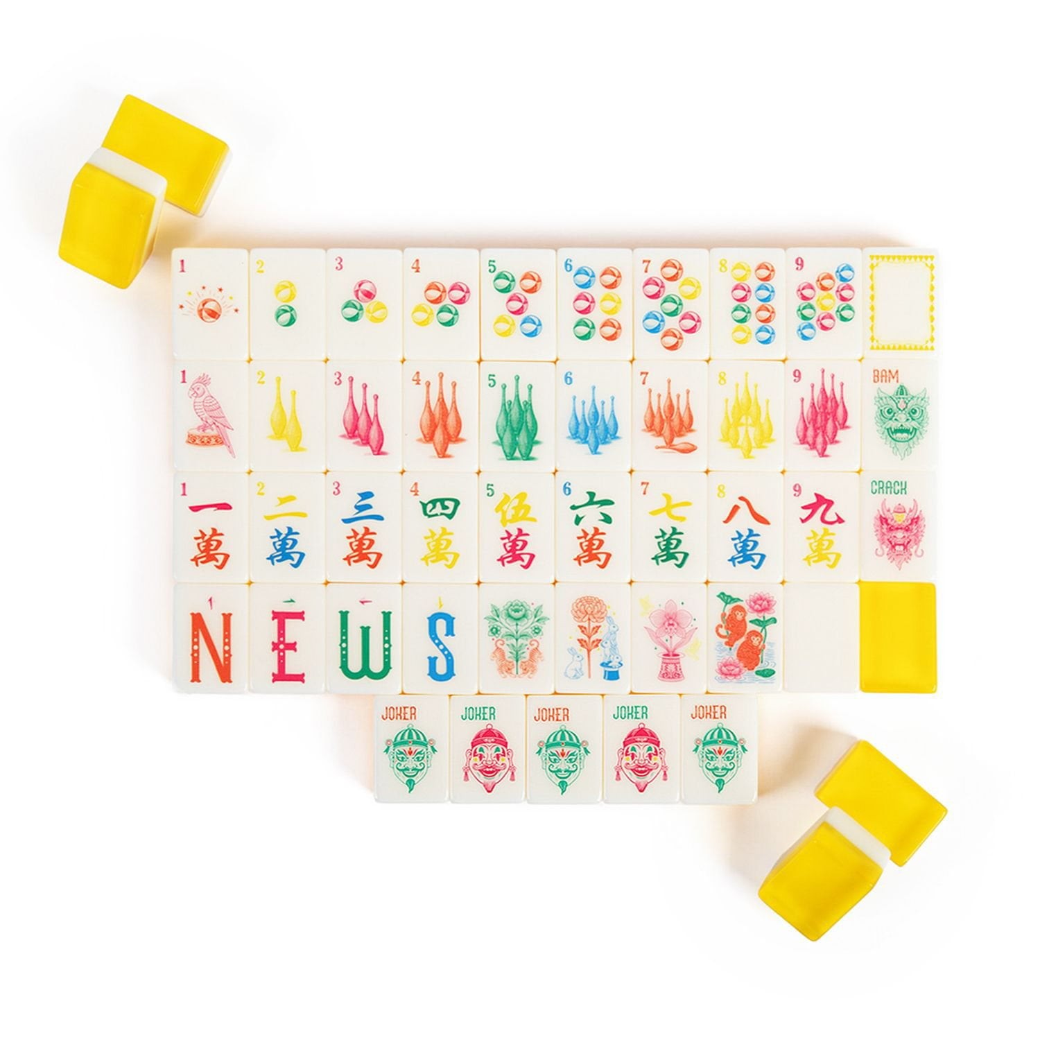 Maison Lude Mahjong Tiles – Cirquejong, 160 Tiles + Carrying Case Cirquejong!