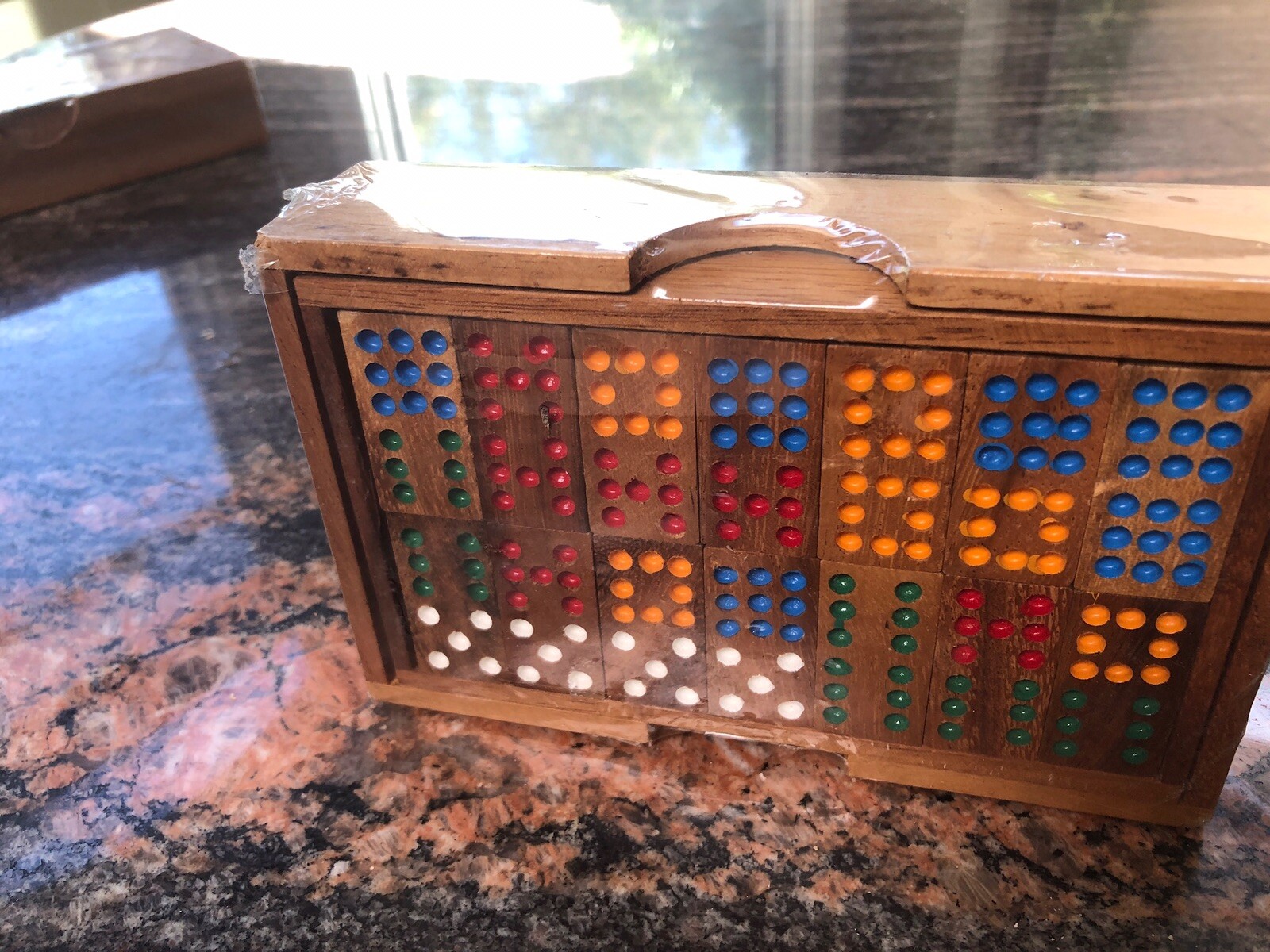 Beautiful Wooden 28 Piece Thai Dominoes Set From Thailand￼ with nice Wooden Box