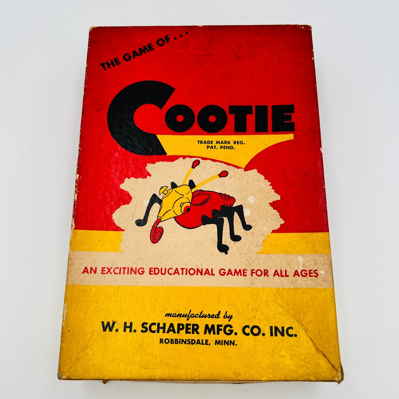 Classic Schaper Cootie Ant Game Missing 1 Leg Instructions Man Cave Vintage