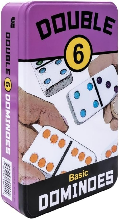 Double 6 Travel Tin Domino Set from, for 1 to 4 Players Ages 6 and up