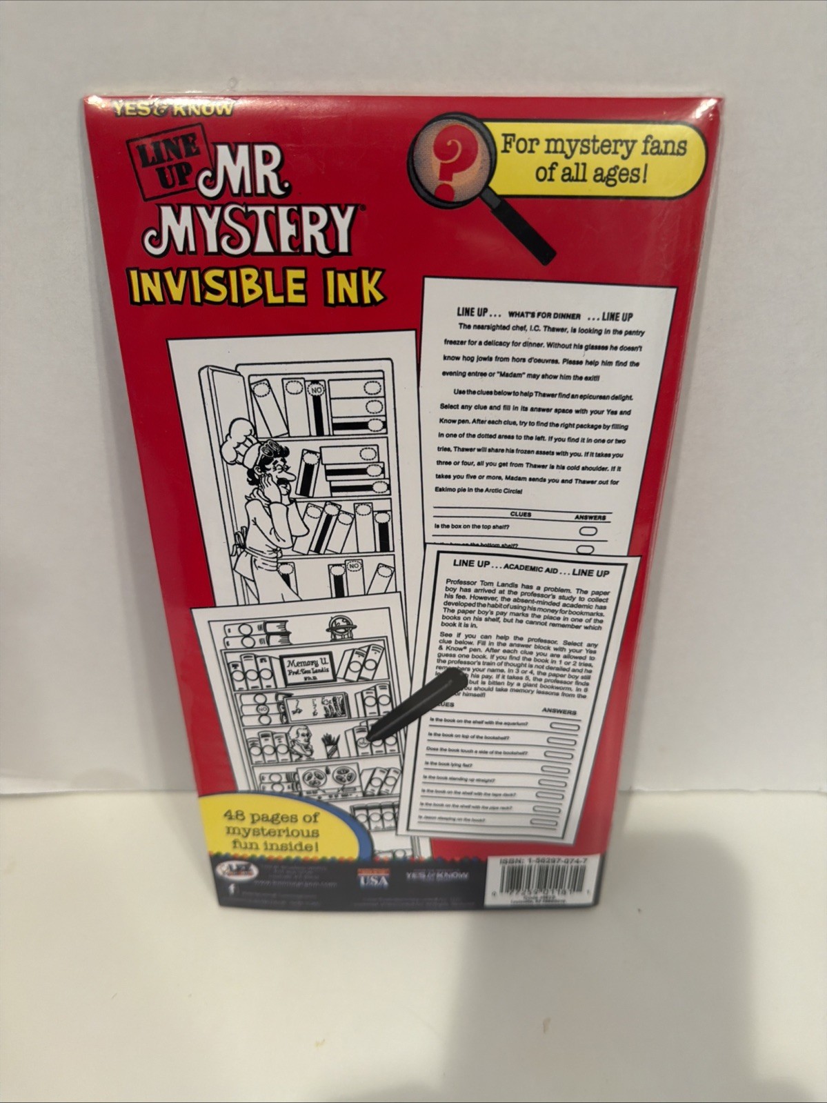 YES! KNOW Line Up Mr. Mystery Invisible Ink Children’s Game Book NEW