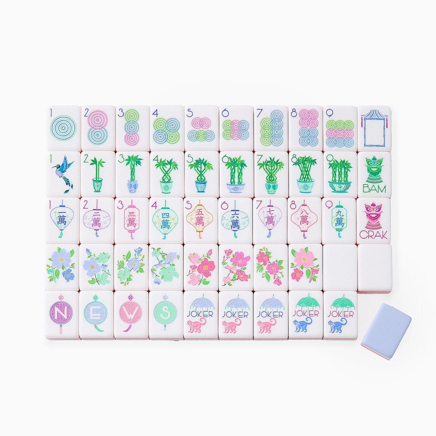 NEW! Vibrant Layered Mahjong Tiles – Full American Set 160Tiles – lavender