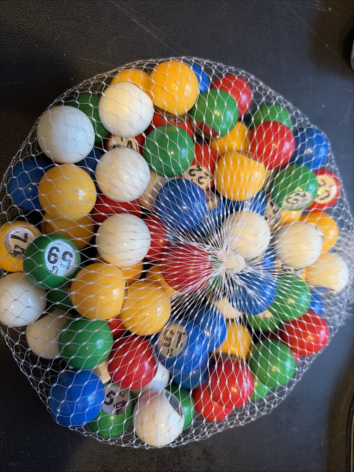 Multi Color Bingo Ball Set- 7/8″ Balls- NUMBERED #1-75- FIVE DIFFERENT COLORS