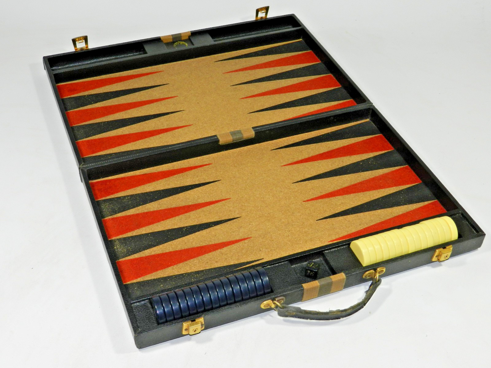 Vintage Tournament Backgammon Board Set 1.75″ x 3/8″