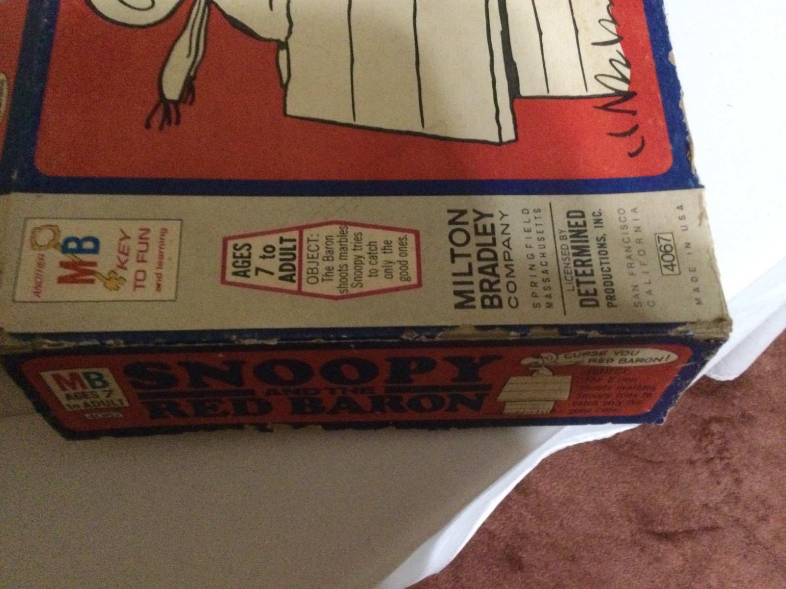 Vintage 1970 Snoopy And The Red Baron Skill and Action Game INCOMPLETE For Parts