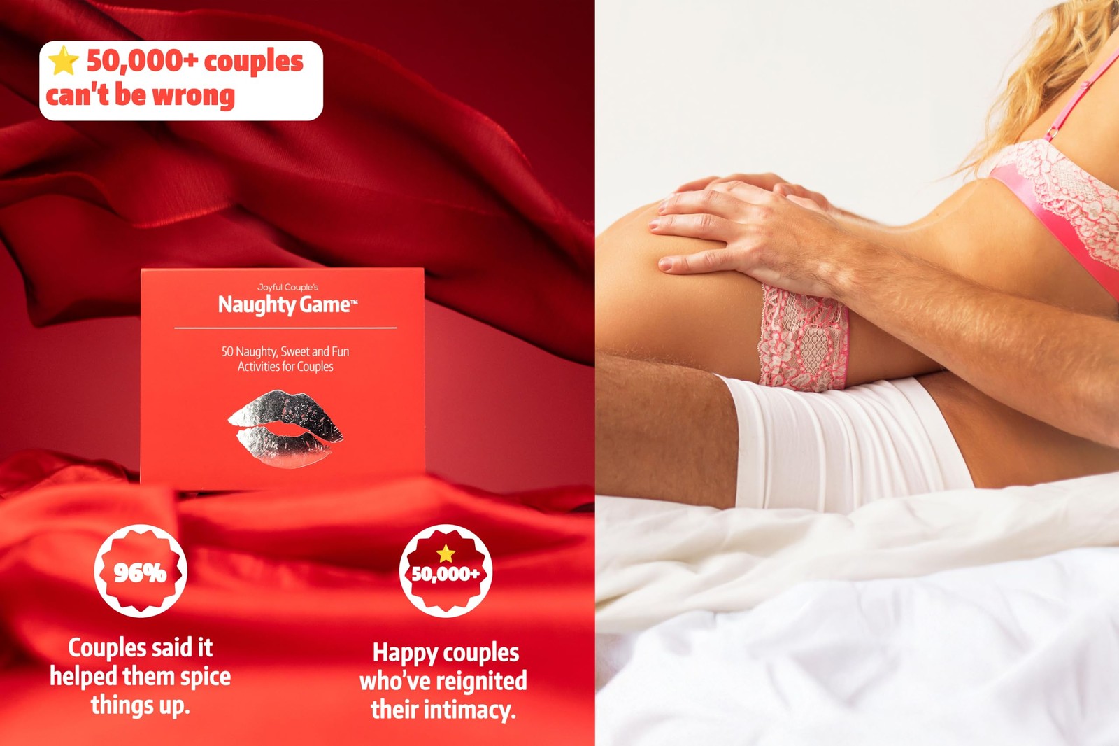 Joyful Couple Naughty Game Sensual Card Game with 50 Sexy, Fun and Sweet Acti…