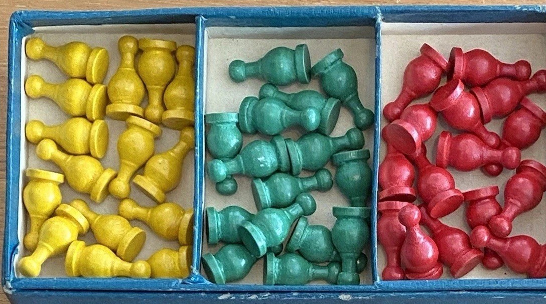 Saml Gabriel Sons & Company Ching Gong Oriental Checkers Wooden Pieces Only