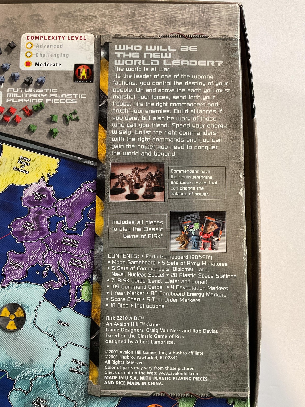 Avalon Hill Risk 2210 A.D. 2001 Complete Board Game Vintage War Strategy